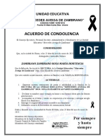 Acuerdo de Condolencia Mercedario