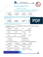 Achievement Test For Unit 5