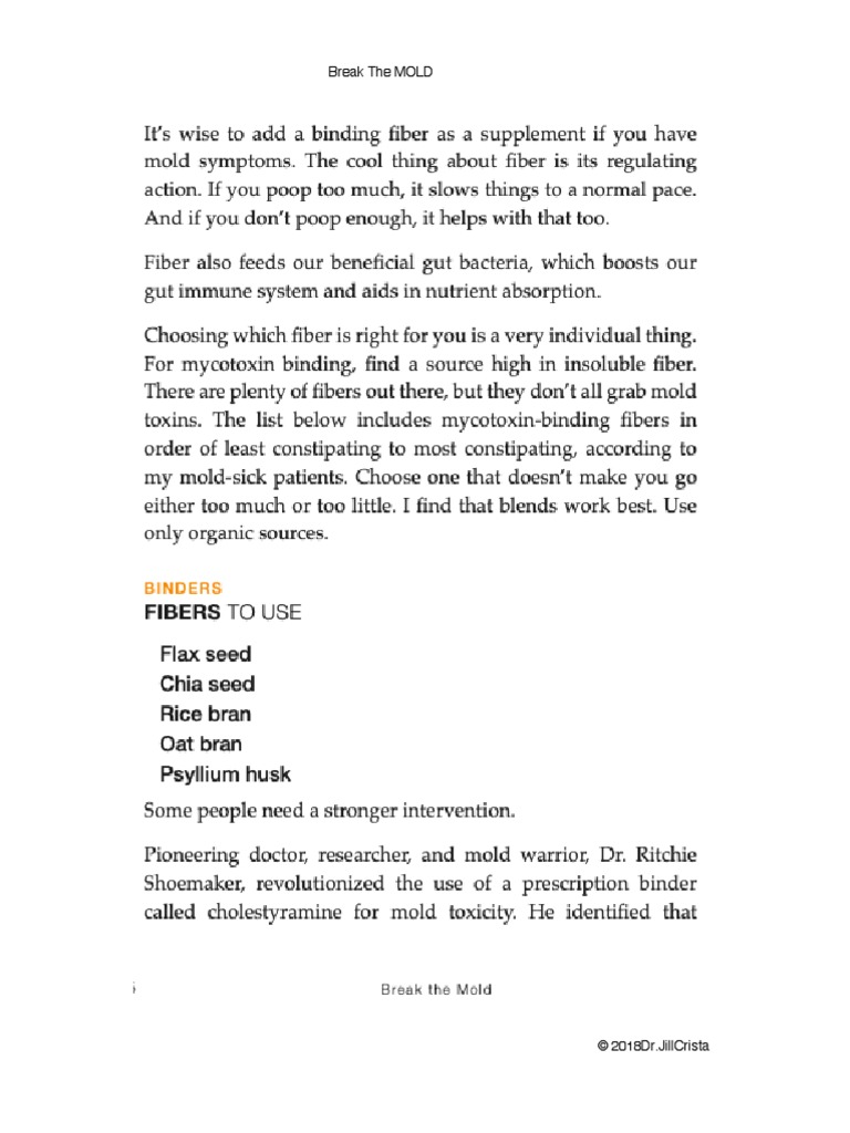 Binders For Mold DR Jill Crista PDF