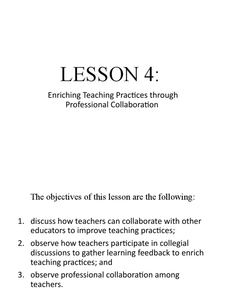 Enhancing Teaching through Collaboration | PDF | Teachers | Teaching Method