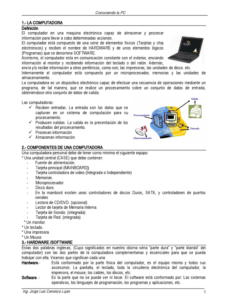 Partes Esenciales de una Computadora | PDF | Hardware de la computadora ...