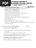 Physics 3rd Year Pre Final