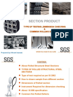 Section Product: Type of Testing, Dimension Checking & Common Rolling Defects