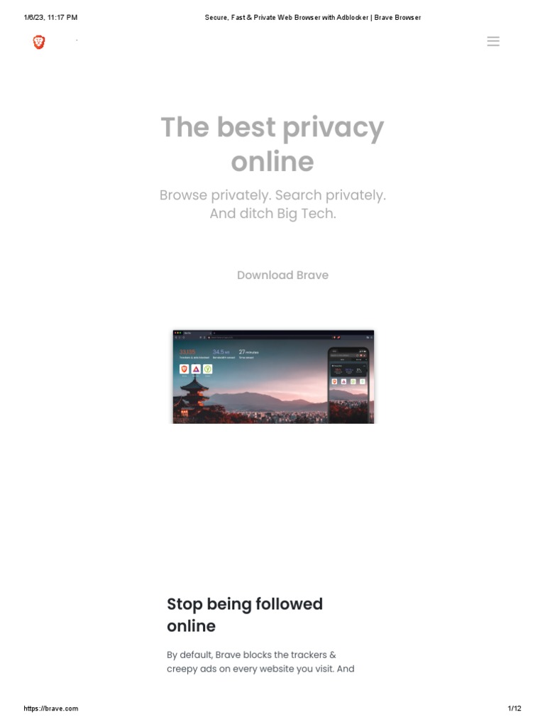 Secure, Fast & Private Web Browser With Adblocker - Brave Browser | PDF ...