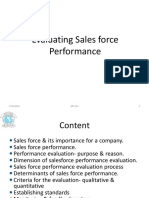 Evaluatine Sales Force Performance