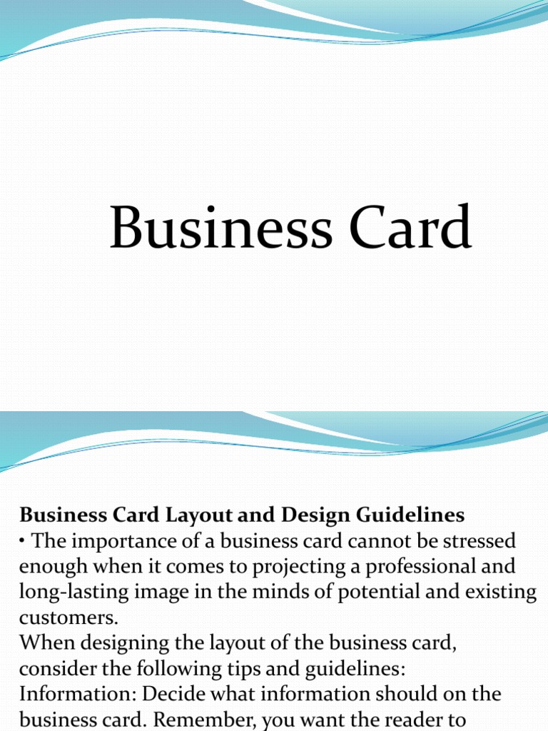 Business Card Design Guidelines PDF | PDF | Career & Growth | Business