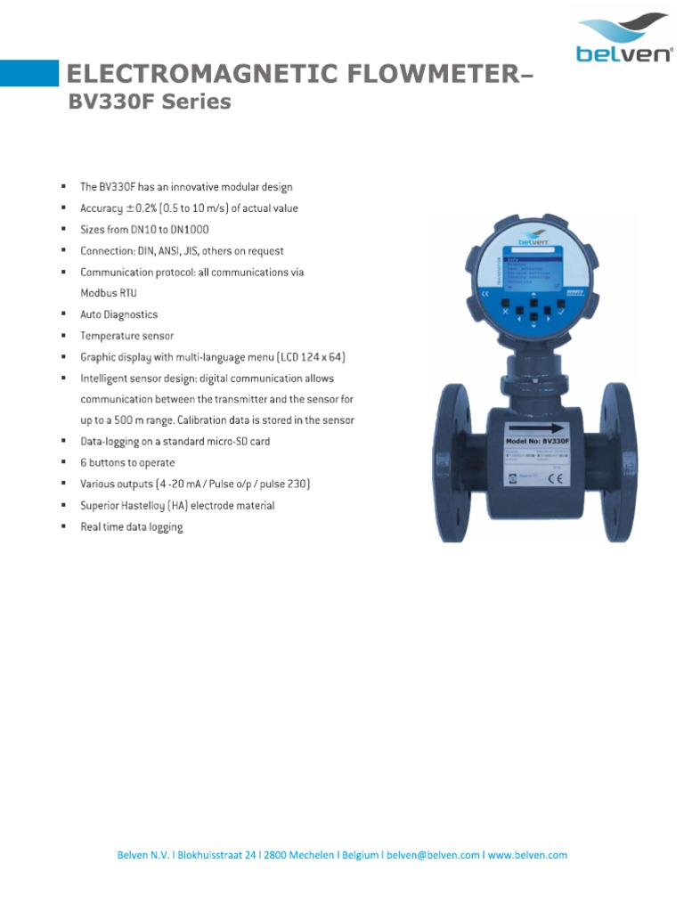 BV330F Flow Meter PDF