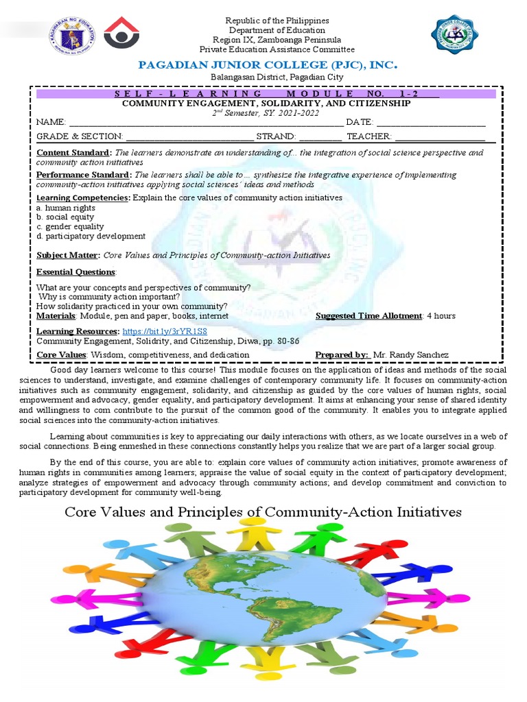 Module 1 - 2 - Community Engagement 2nd Quarter | PDF | Poverty ...