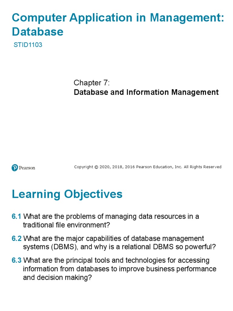 Chapter 7 - Database | PDF | Databases | Relational Model
