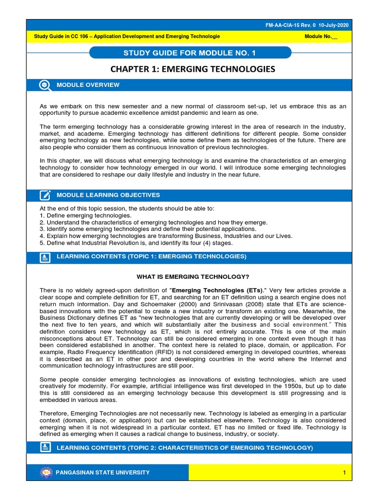 CC106 Study-Guide 1 | PDF | Cloud Computing | Internet Of Things