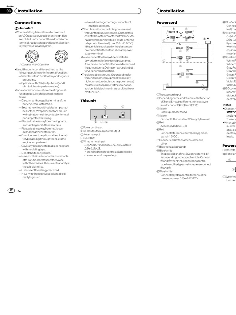 Használati Utasítás Pioneer DEH-2320UB (84 Oldalak) | PDF