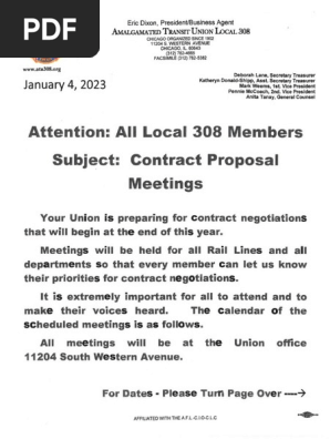2024 Contract Proposal Meeting Schedule (Local 308)