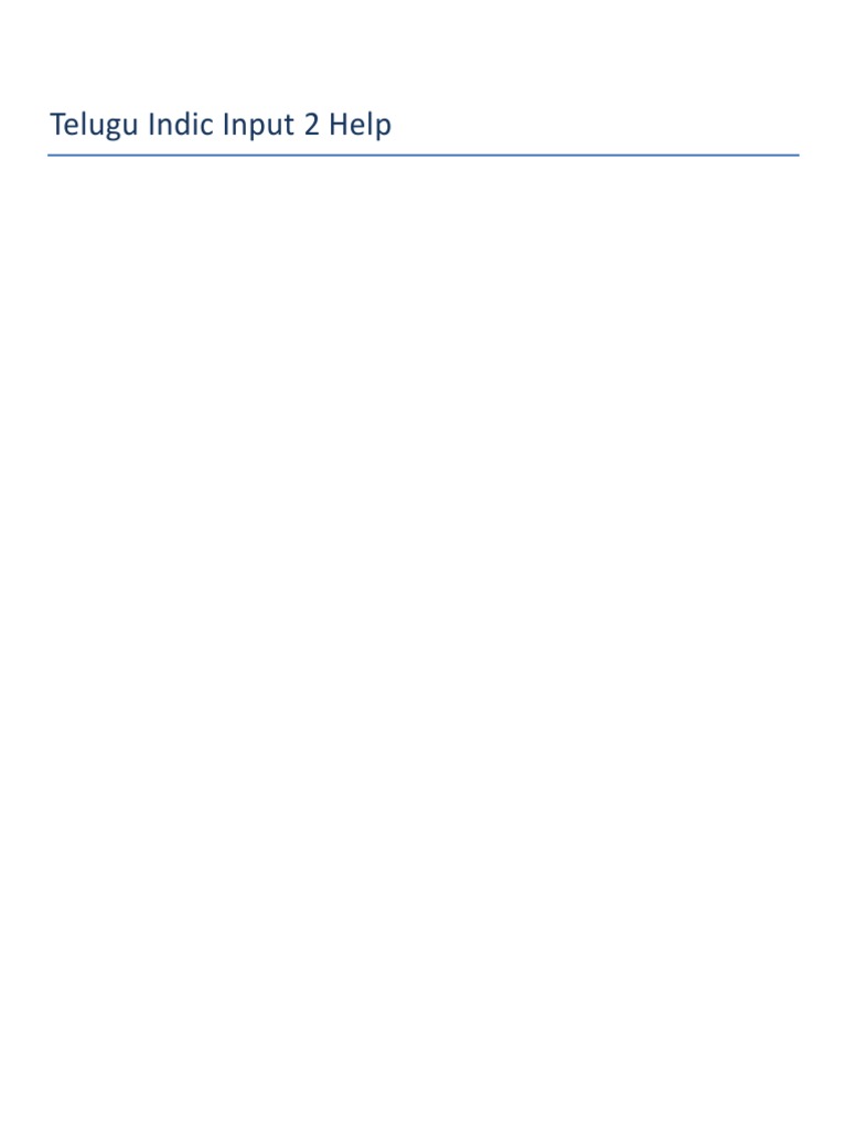 Telugu Indic Input 2 Guide | PDF | Microsoft Windows | Software