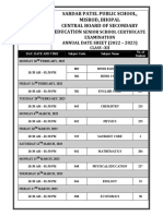 Annual - Examination Date Sheet - XII