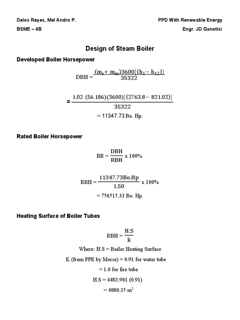 Delos Reyes, Mel Andro P. (Boiler Furnace and Stack) PDF Boiler