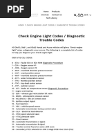 Home Check Engine Light Codes / Diagnostic Trouble Codes