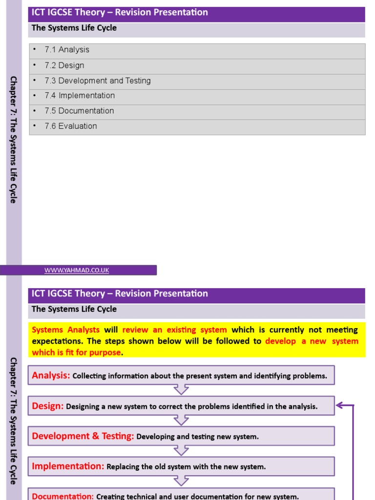 IGCSE Systems Life Cycle Overview | PDF | Software Testing | Life Cycle ...