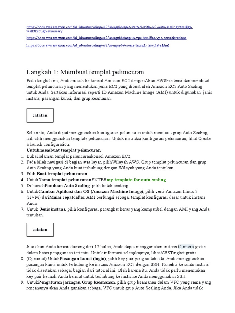 Panduan Membuat Templat dan Grup Auto Scaling EC2 | PDF | Bisnis ...