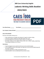 Developing Academic Writing Skills Booklet - 2223 - Sem1 - Ss