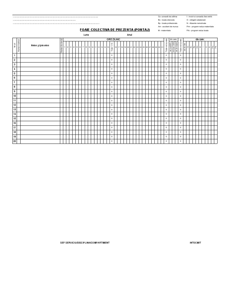 Employee attendance and leave tracking sheet pdf