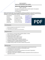 Topics For Graduation Thesis K2003