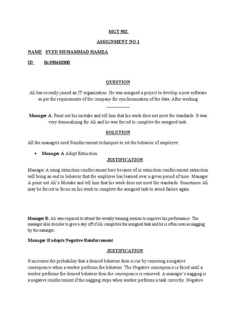 Employee Behavior Reinforcement Techniques | PDF | Reinforcement ...