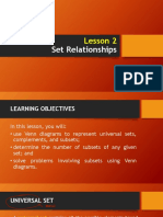 Chapter 1 Lesson 3 (Set Relationships and Set Operations)