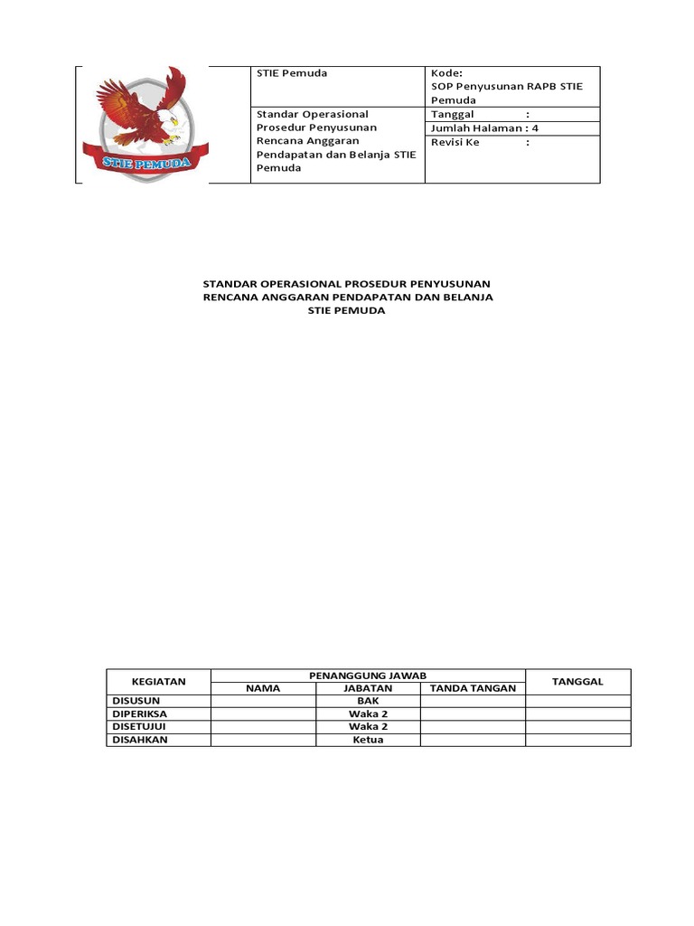 SOP Penyusunan RAPB STIE Pemuda | PDF | Karier & Perkembangan