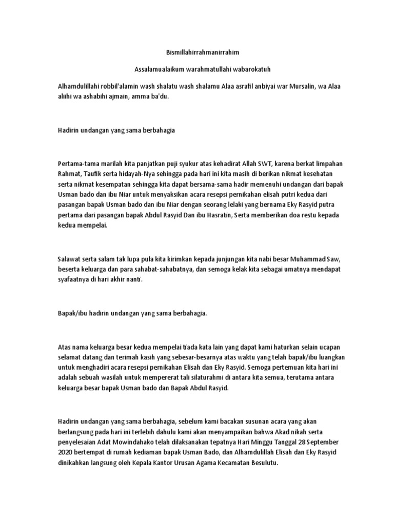 Susunan Acara Resepsi pernikahan-WPS Office | PDF