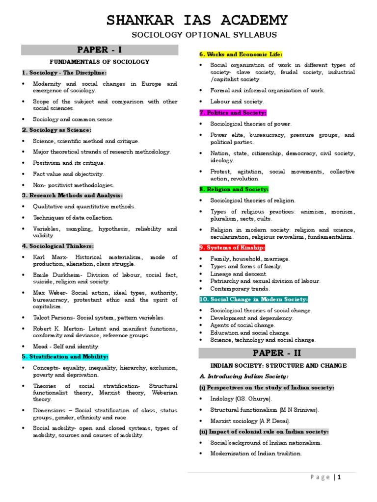 New Sociology Syllabus | PDF | Sociology | Positivism