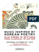 Music Inspired by Korean Poetry: Sijo Poems Set to Various Genres