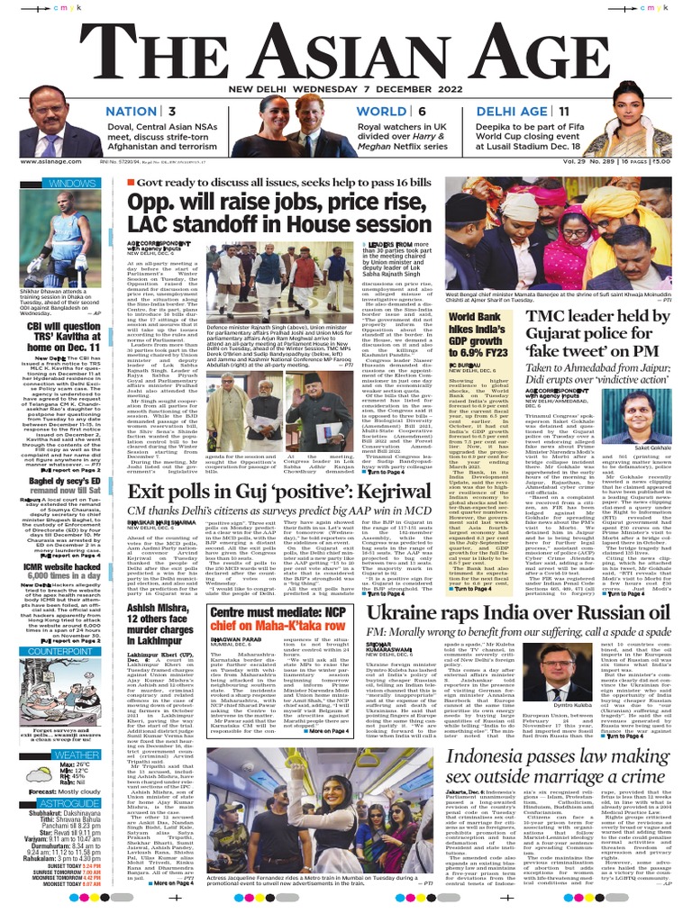 Asian Age Delhi 07 Dec 2022 PDF Narendra Modi Indian National