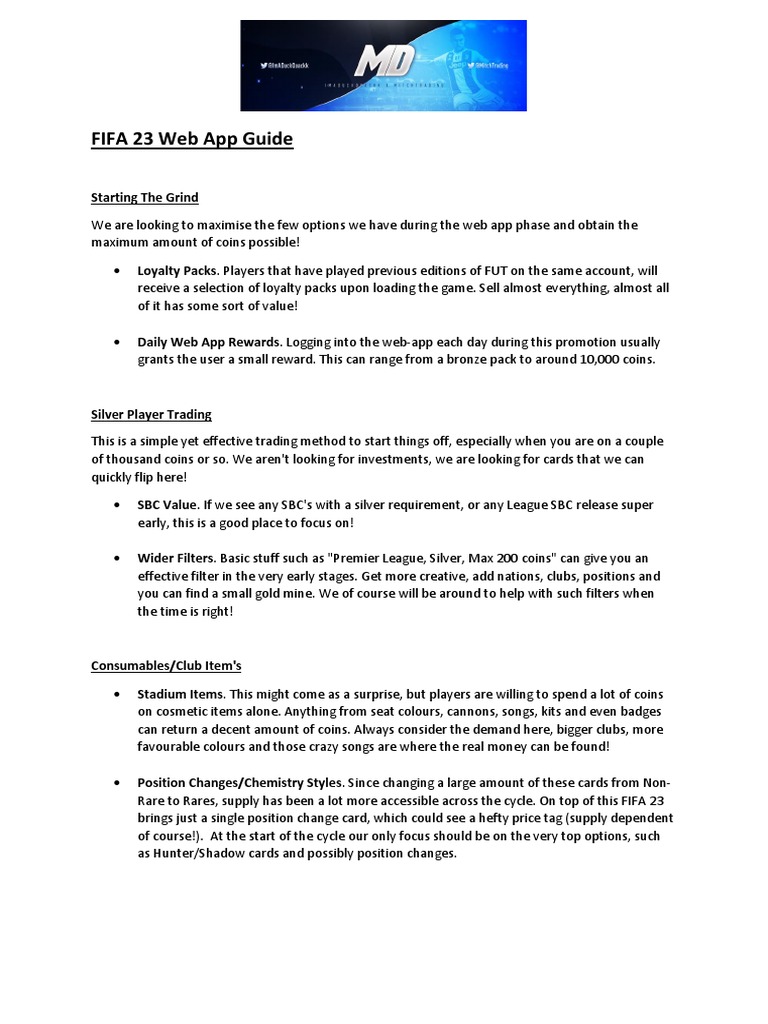 Fifa 23 Tutorial, PDF, Investing