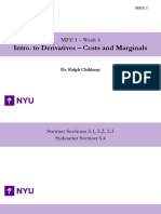 MFE I - Week 4 Intro to Derivatives Costs and Marginals