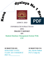 AISSCE:2023 Informatics Practices (065) : Project Report ON