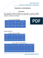 Lógica proposicional: tautologia, contradição e contingência