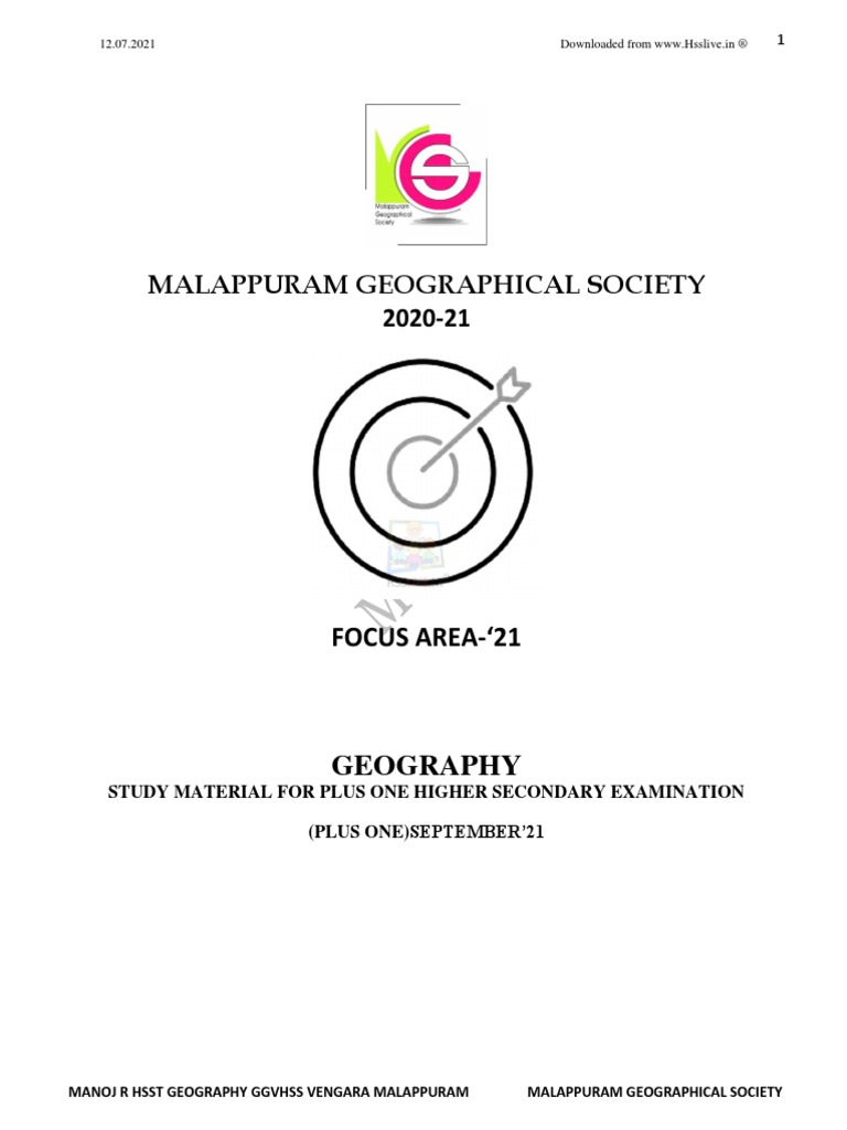 Hsslive Plustwo Geography Focus Notes by Mgs PDF Atmosphere Of