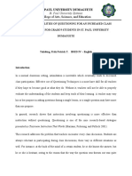 Effective Modalities of Questioning For An Increased Class Participation For Grade 9 Students in St. Paul University Dumaguete