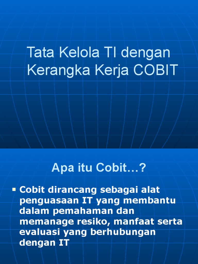 Tata Kelola IT dengan COBIT | PDF
