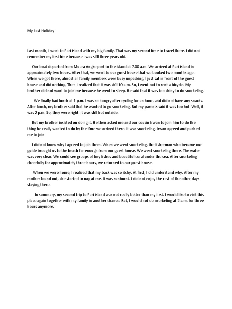 My Last Holiday Pdf