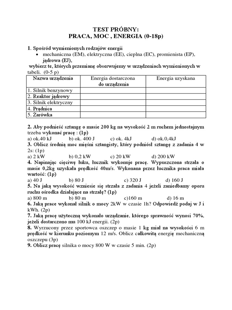 WEP - Test Próbny SP | PDF