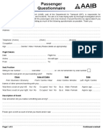 Passenger Questionnaire Online