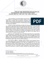 13-275 CHR, Position Paper On Reinstituting The Mandatory ROTC (2019)