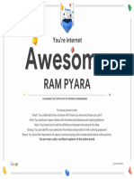 Google Interland RAM PYARA Certificate of Awesomeness