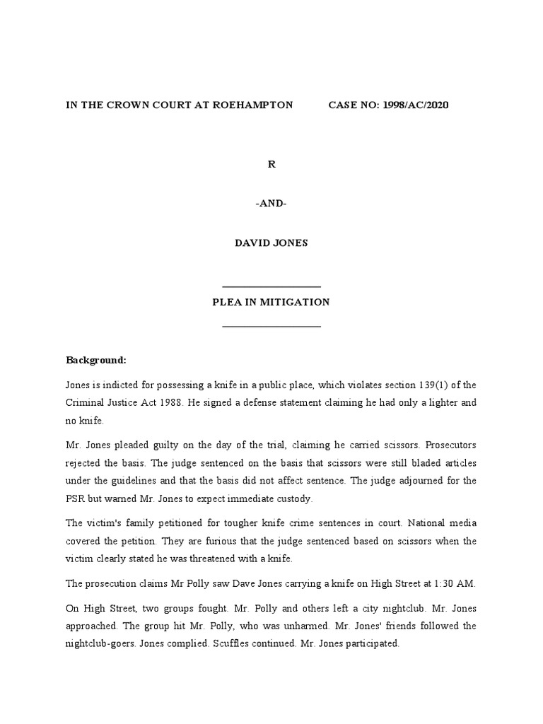 Plea In Mitigation Sample | What Is A Plea In Mitigation? – BRJQ