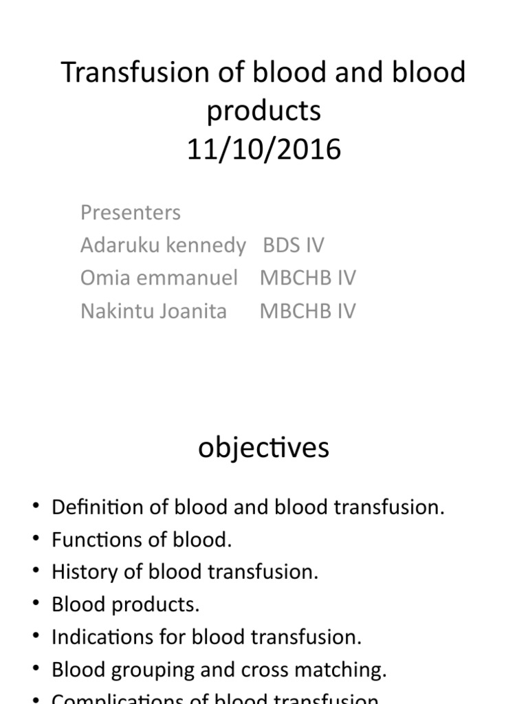 2Transfusion of Blood and Blood Products PDF Blood Type Blood