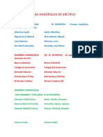 Reglas Universales de Archivo para Secretariado Colailus