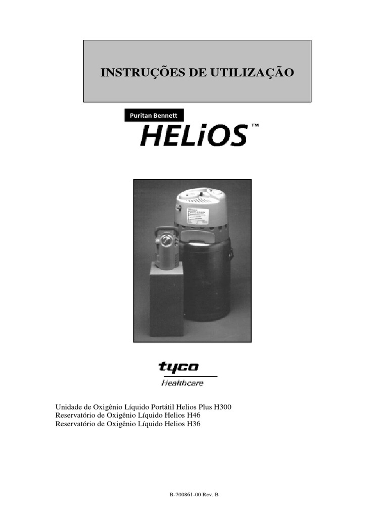 Instru o de Uso Helios H300 Plus e Reservat Rios | PDF | Oxigênio ...