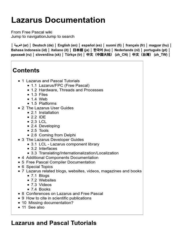 Lazarus Documentation Overview | PDF | Integrated Development ...