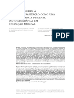 Um Ensaio Sobre A Musicobiografização Como Uma Vertente para A Pesquisa (Auto) Biográfica em Educação Musical